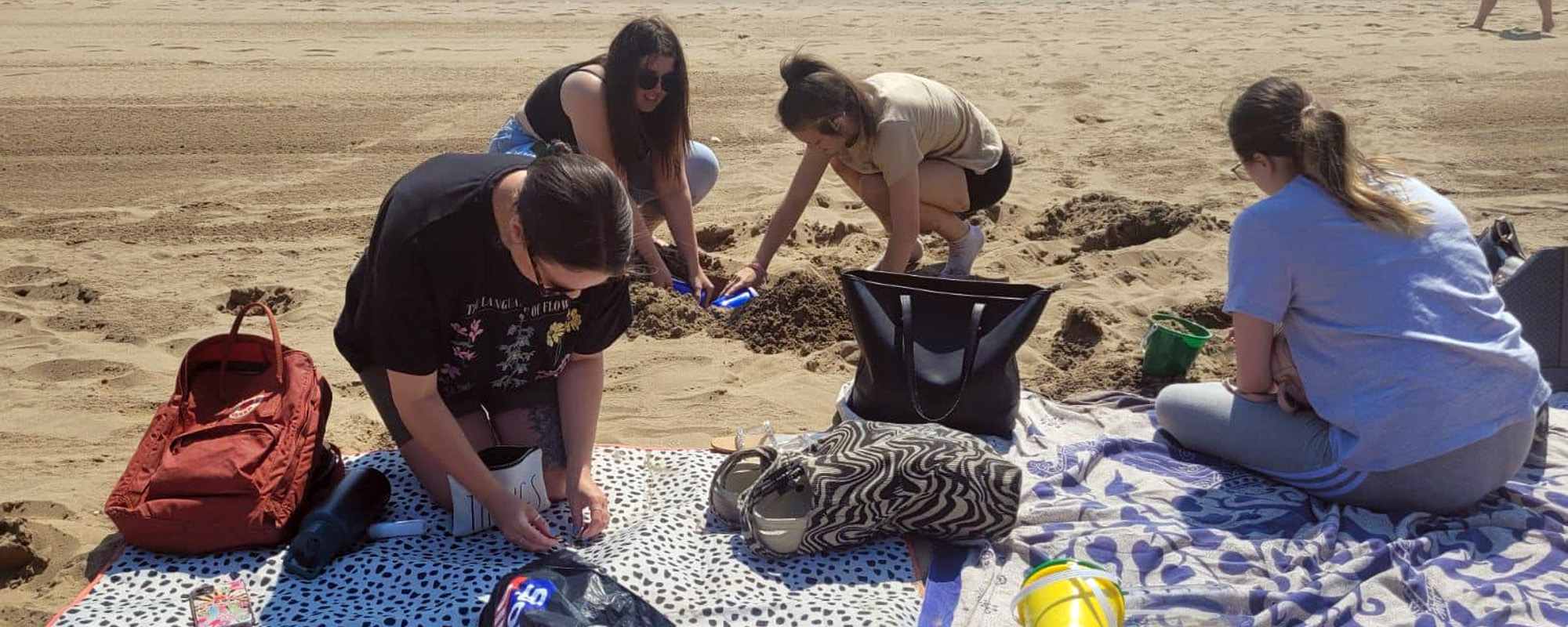 Students on seaside beachresidential 