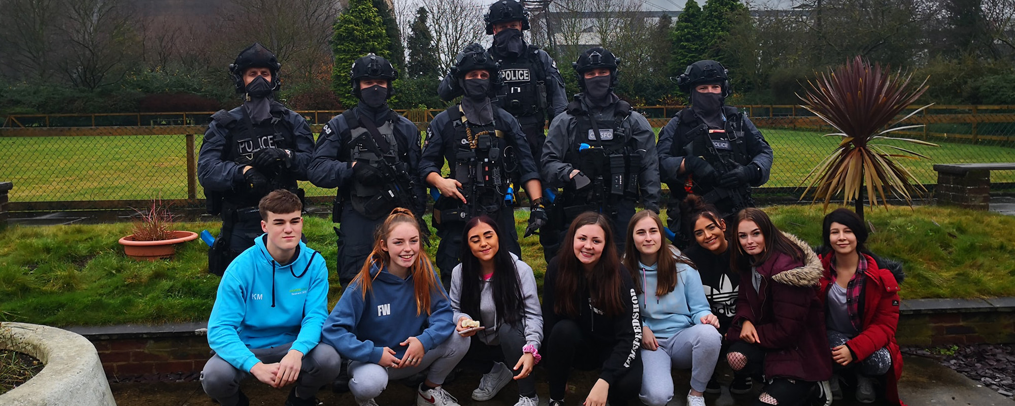 Students at a visit to a police training centre