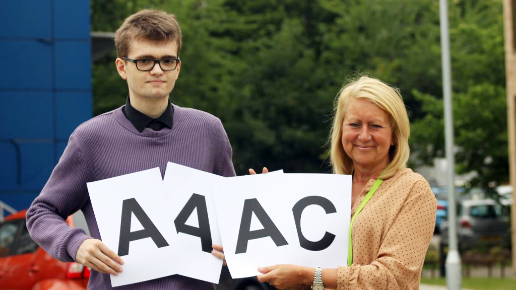 Student Oliver Dixon with Principal, Sam Wright