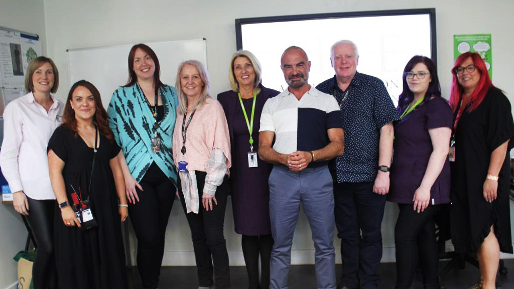 Andrew Barton with Castleford College staff