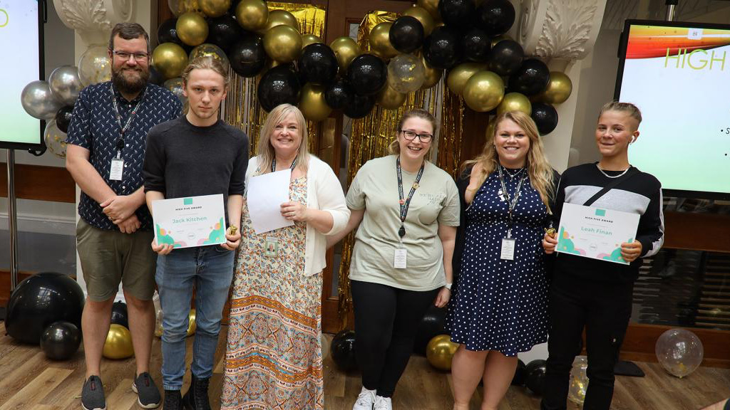 Animal Care students collecting their awards