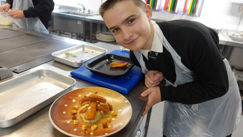 Pupil from Rodillian Academy with their dish