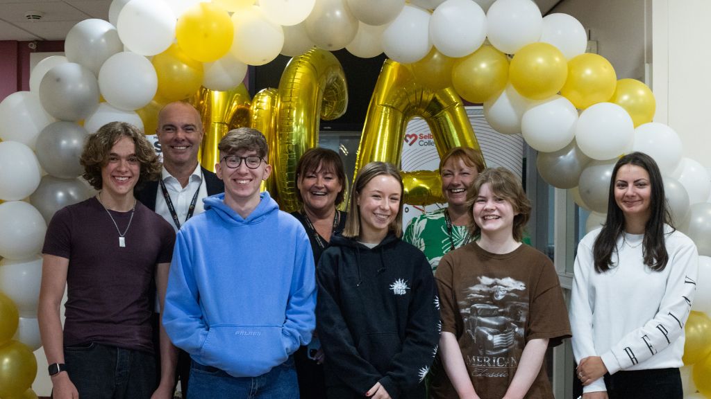 A Level students celebrating their results 