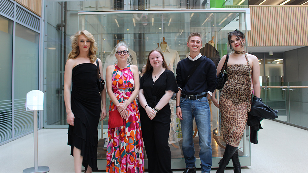 Textiles students and tutor from Wakefield College showcase their designs at Wakefield Museum.