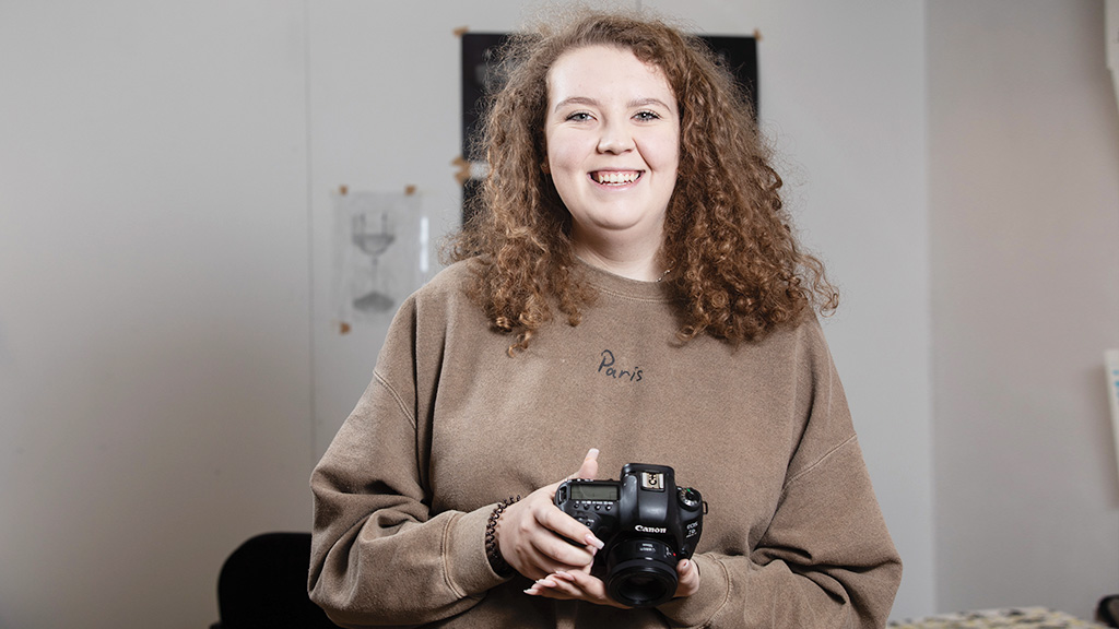 Photography student with her camera