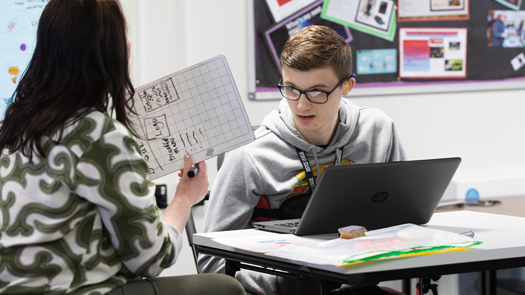 A foundation learning student in class