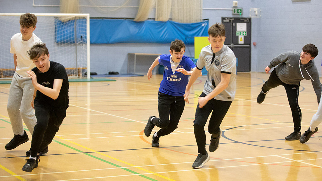 Students running