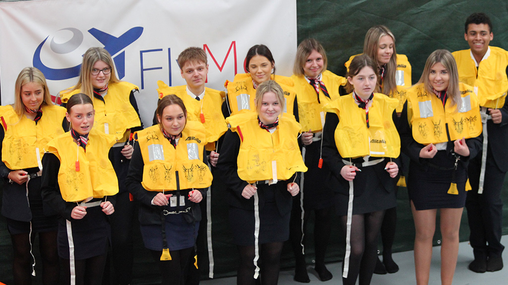 Travel & Tourism students wearing life jackets